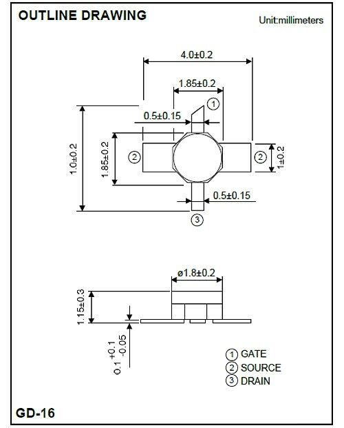 [10pcs] MGF4919G 12GHz 4V 60mA GaAsFET CEREC-X