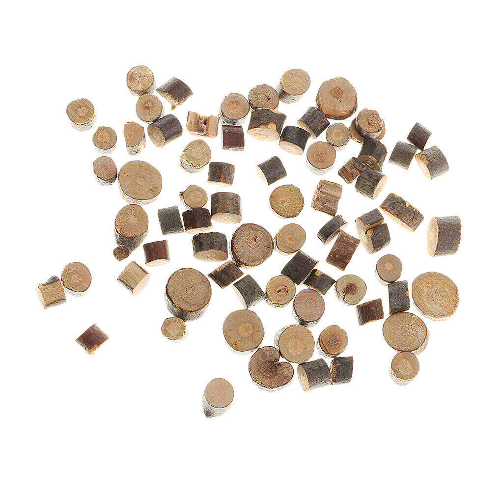 100x 5-10mm Wood Slices for DIY Crafts Wedding Decor Wooden Piles Ornaments