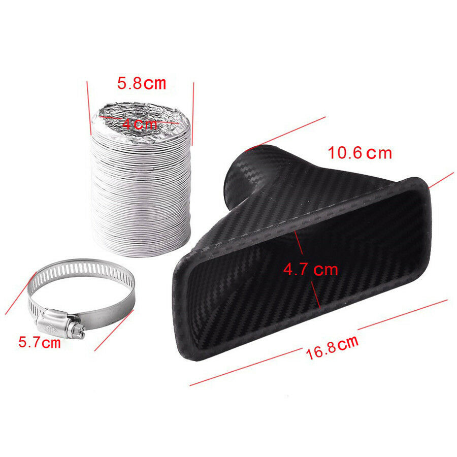 Car SUV Front Bumper Turbo Air Intake Pipe Turbine Inlet Pipe Air Funnel -Black