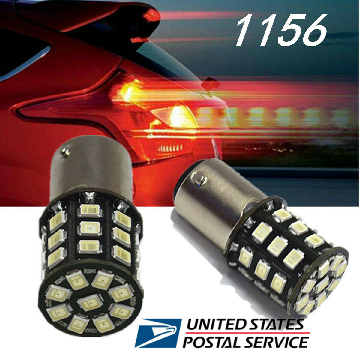 1 Pair BA15S P21W Pure 1156 Red LED Strobe No Delay for Tail Brake Stop Lights