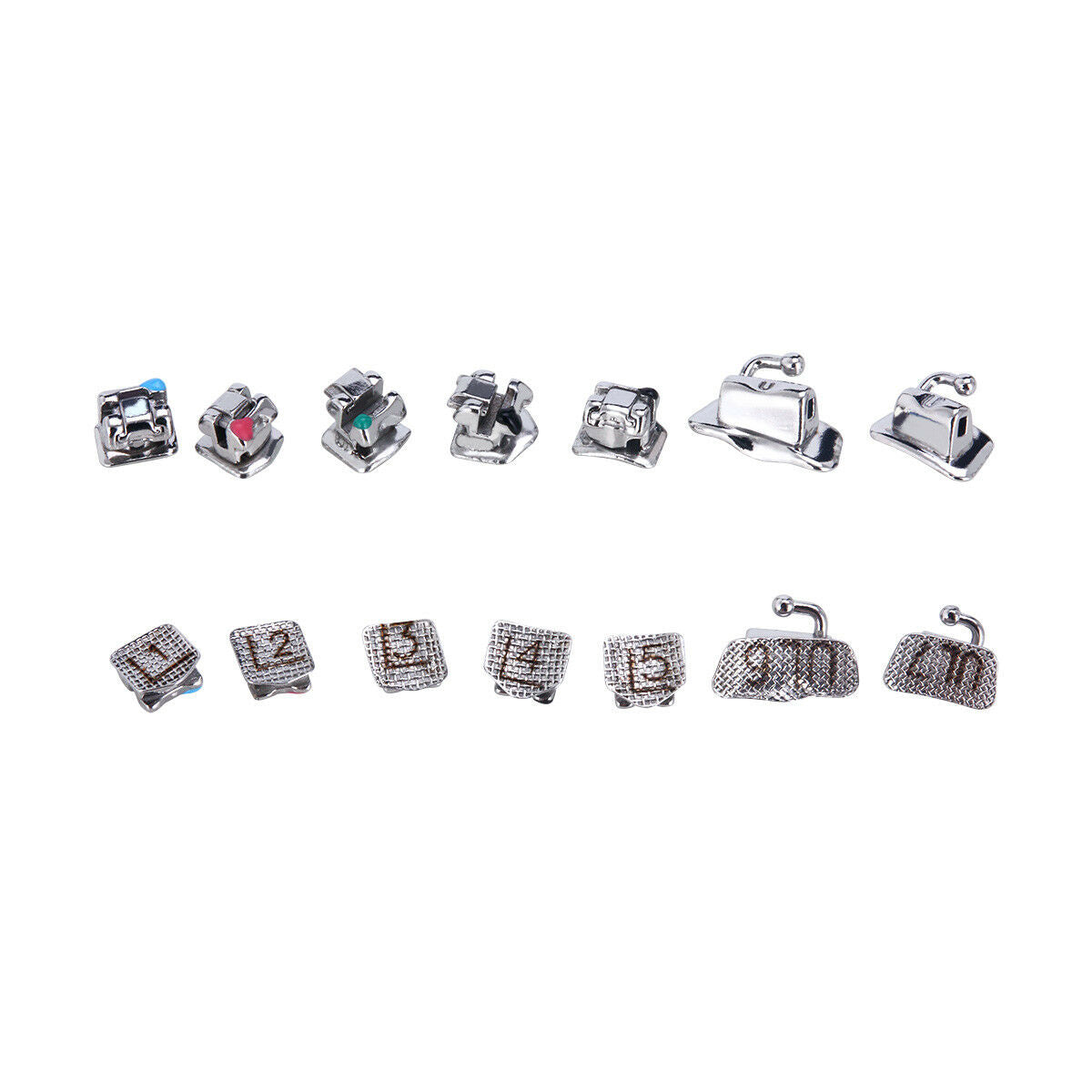 Dental Orthodontic Self-Ligate Brackets w/Buccal Tube Roth 022 Movable Hooks 345
