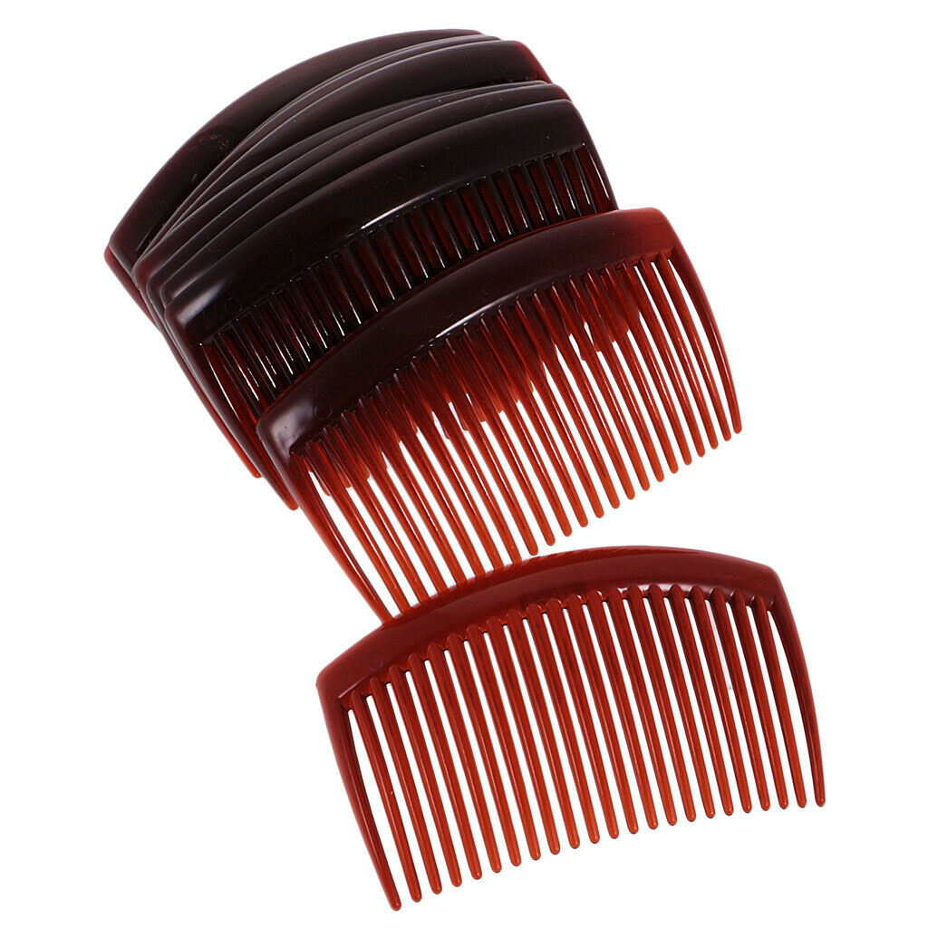 12 pieces Women Plastic Hair Comb Clip Slide Hairpin Hair Accessories Coffee
