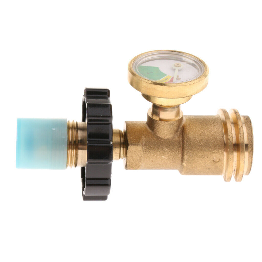 Heavy Duty Propane Tank Pressure Level Meter Gauge Gas Fuel Grill BBQ Adapter