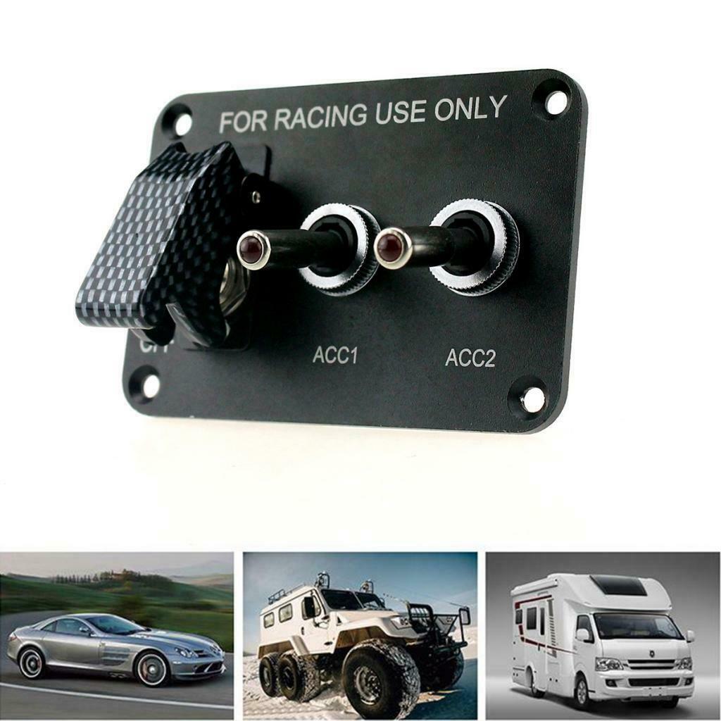 Car Marine Boat 12V 20A 3 Gang SPST Toggle Switches Control Aluminum Panel