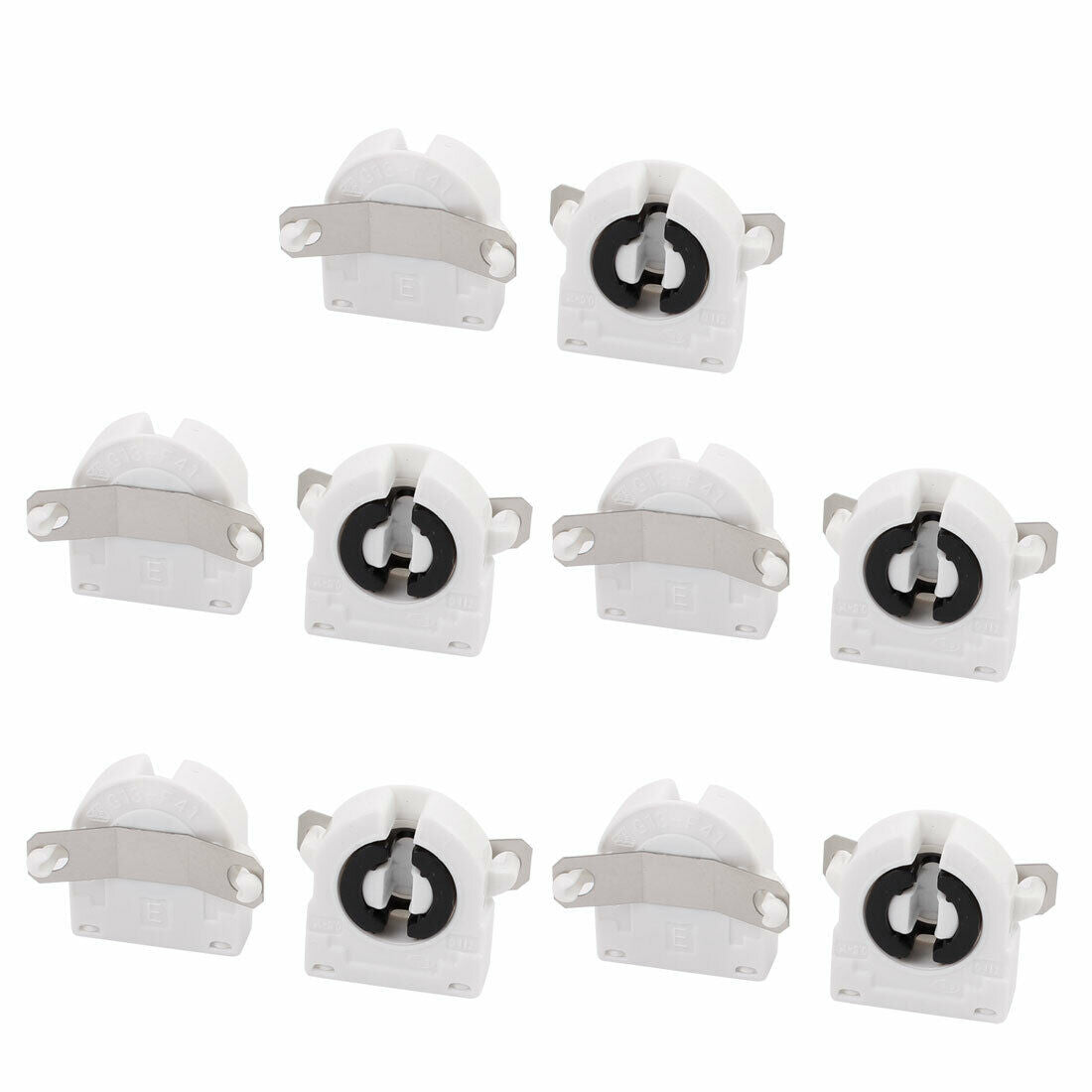 10Pcs AC500V 2A G13-F41A T8 Light Socket G13 Base Fluorescent Lamp Holder White