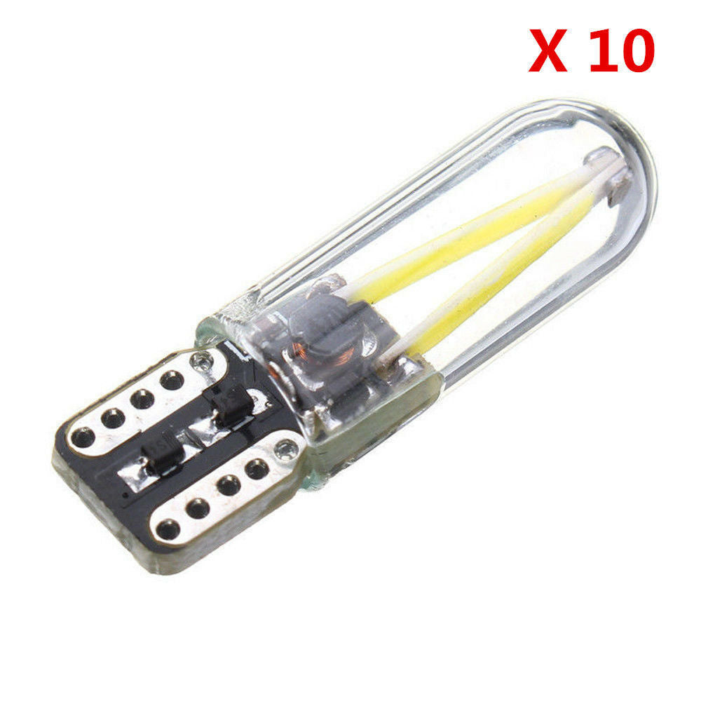 10Pcs T10 W5W White COB Led Car Bulb Car Truck Width light License Plate Light