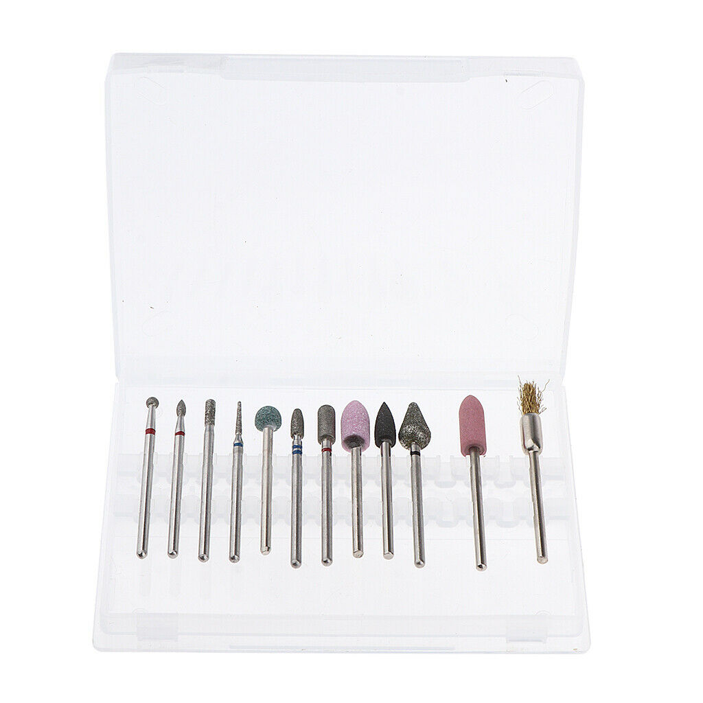 12pcs/set Cuticle Clean Nail Drill Bit File Polishing Electric Drill Bits 02