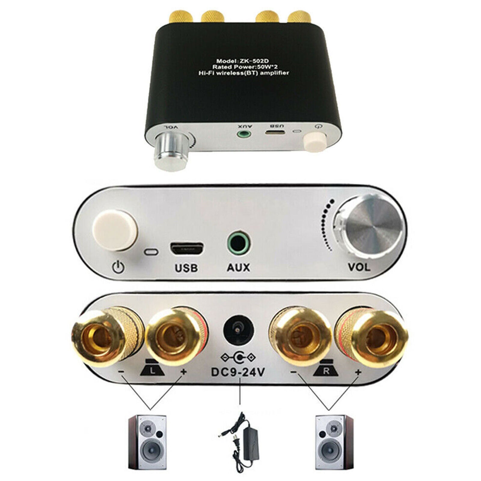 Nobsound HiFi Bluetooth Digital Power Amplifier Mini Stereo Audio Amp 50W+50W
