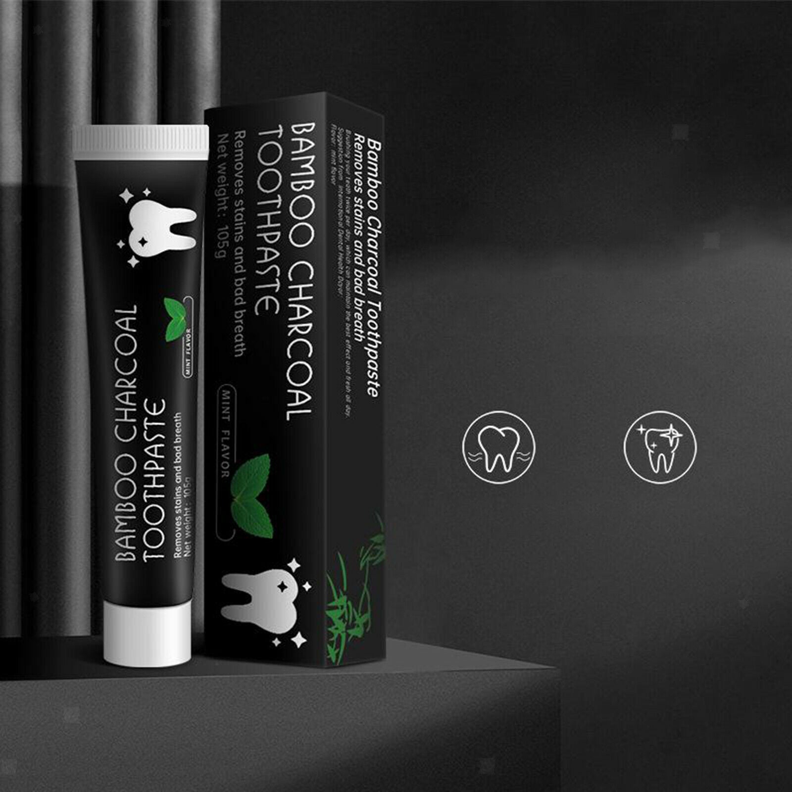 Activated Charcoal Whitening Toothpaste Polishes Teeth Stain Remover