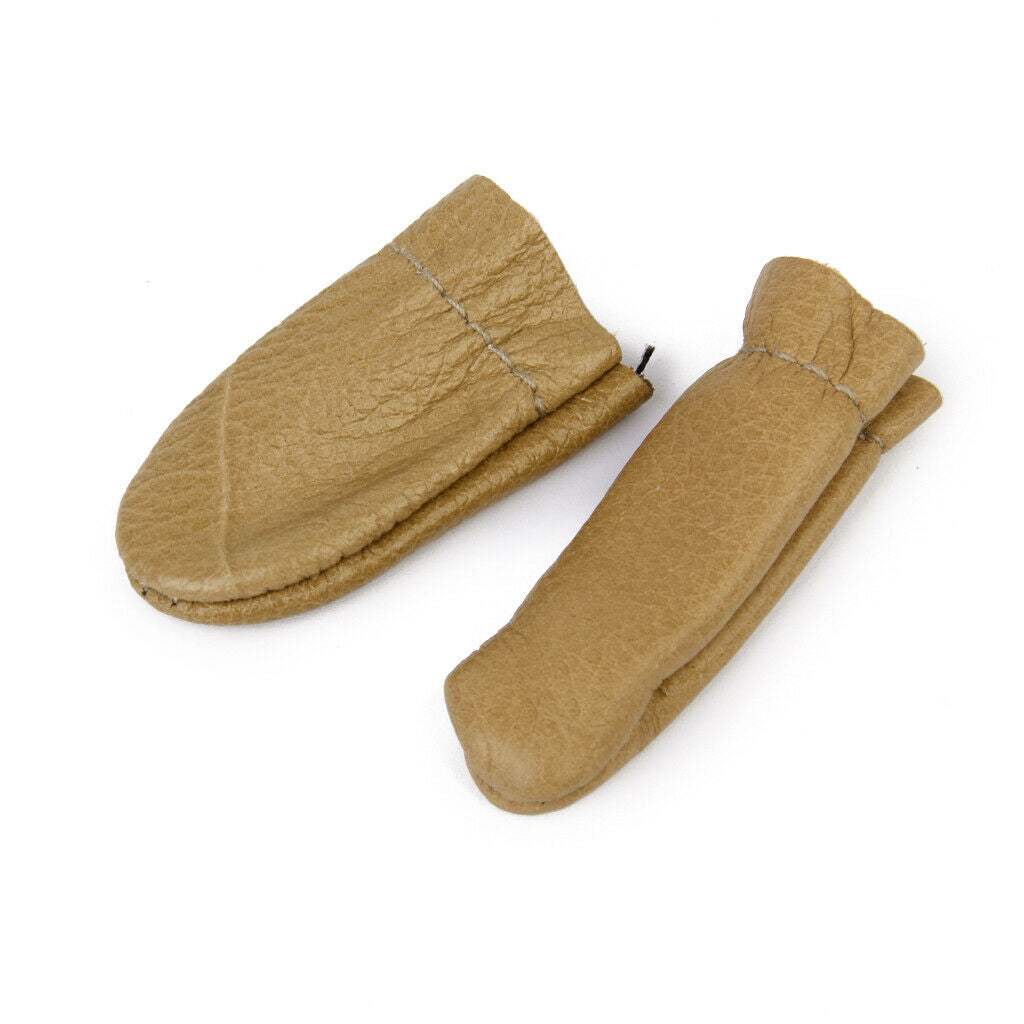 4Pcs Leather Finger Cots Covers Protection Sleeves Needle Pin Felting Tools