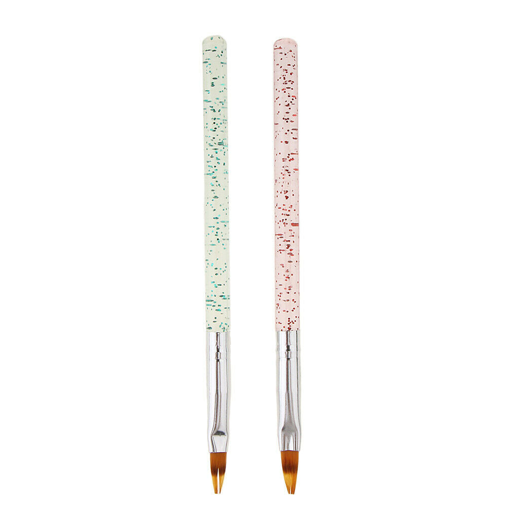 2PCS Nail Art Painting Brushes Dotting Pens for Natural,False,Acrylic,Gel Nails,