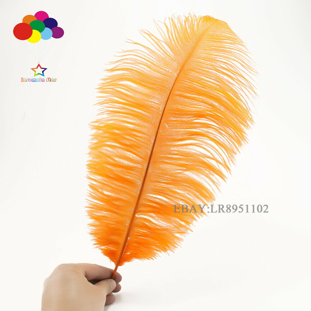 Orange Ostrich Feather 6-8 Inch 100PCS Home Decor Romantic wedding Carnival