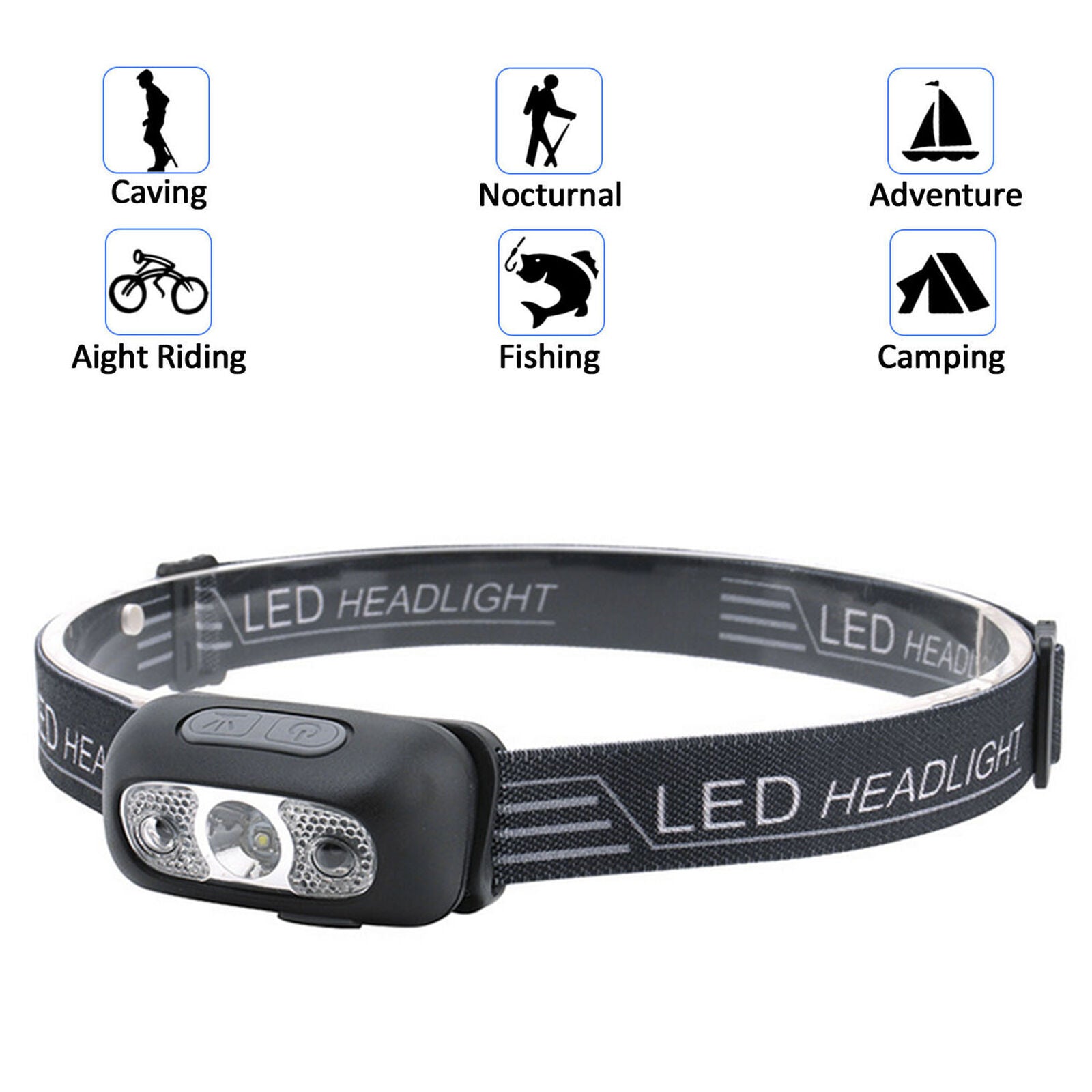 Portable Waterproof USB Rechargeable LED Headlamp Headlight HeadLamp Flashlight