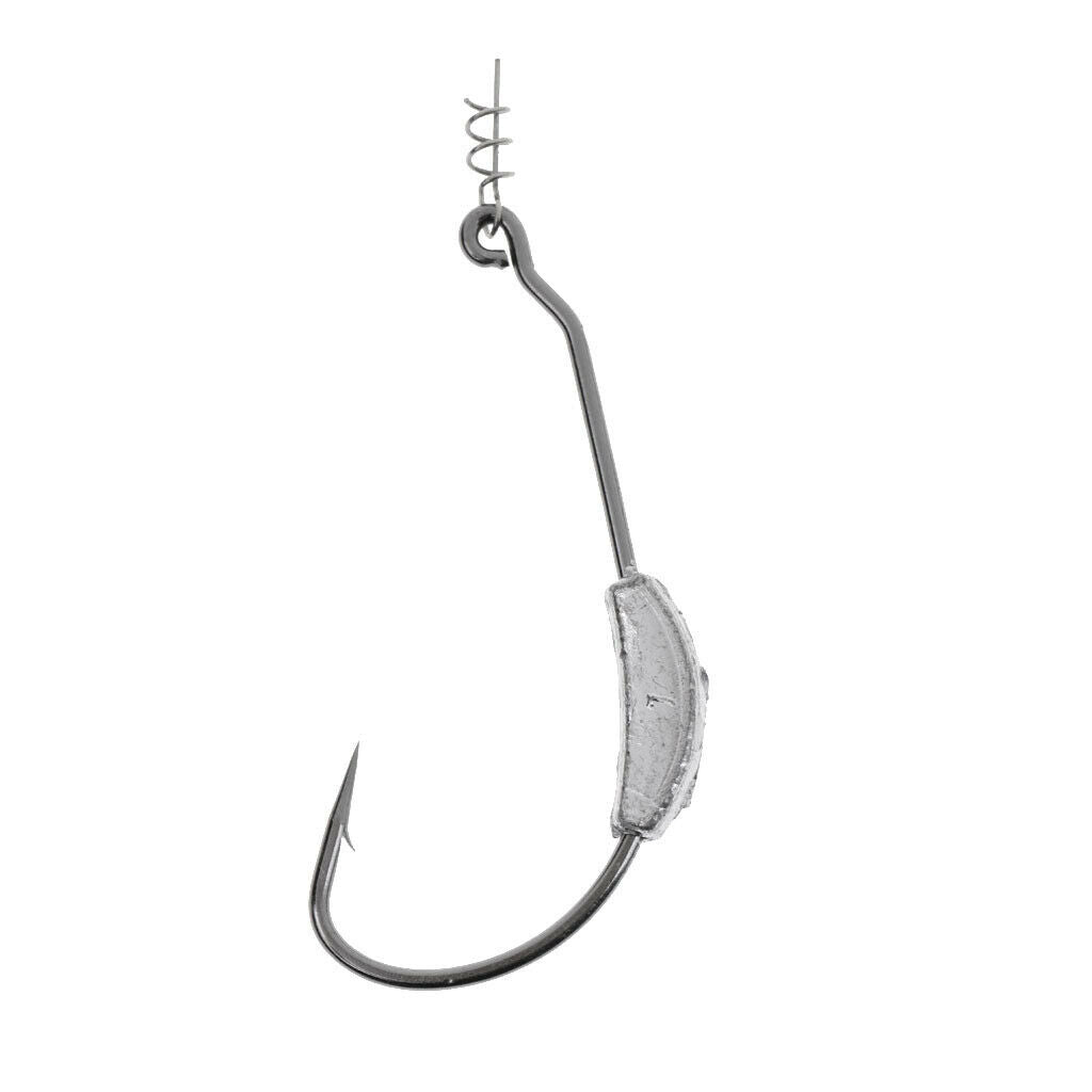 Pack of 15 Weighted Spring Twist Lock Weedless Fishing Hooks 2/3/7g Hook