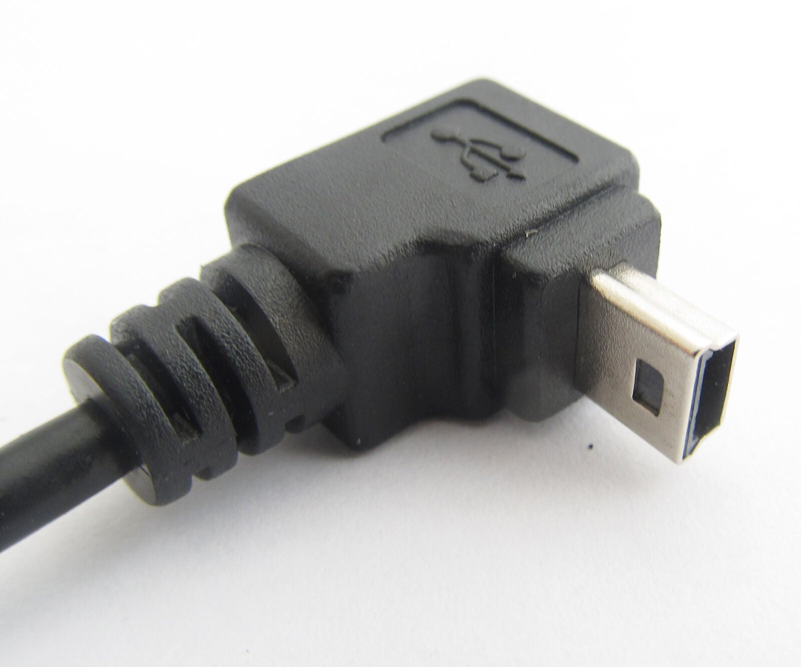 5x Mini B 5pin male 90 degree right angle up direction to female usb cable cord