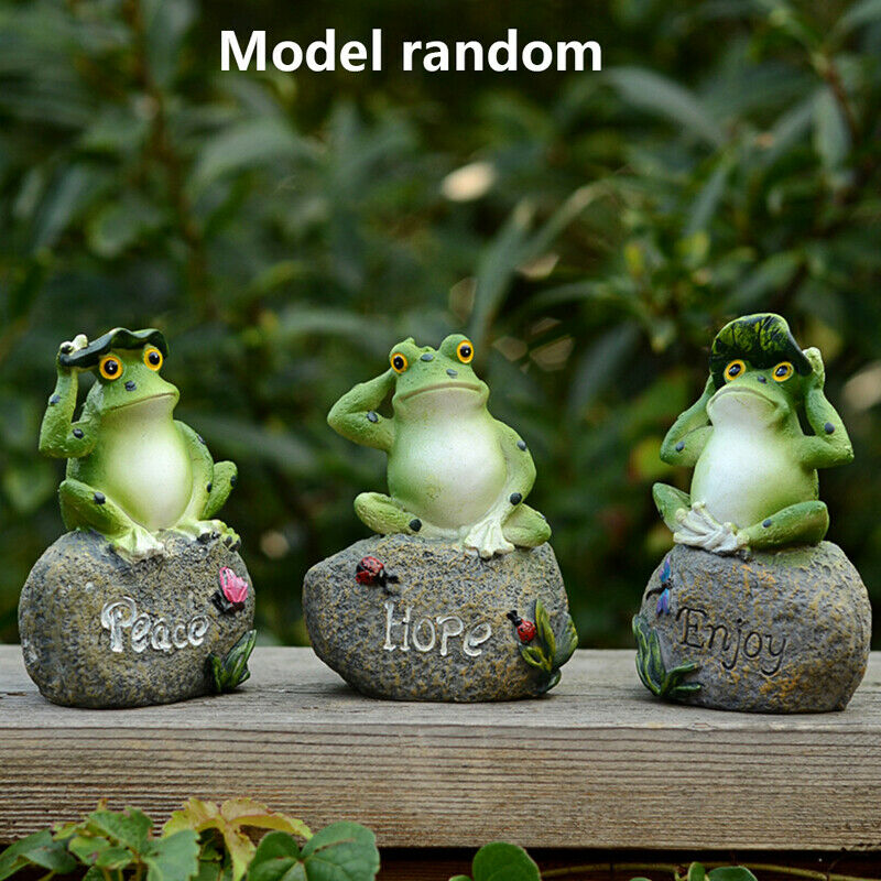 Frogs Garden Statues Frogs Sitting On Stone Sculptures Garden Yard Decora.l8