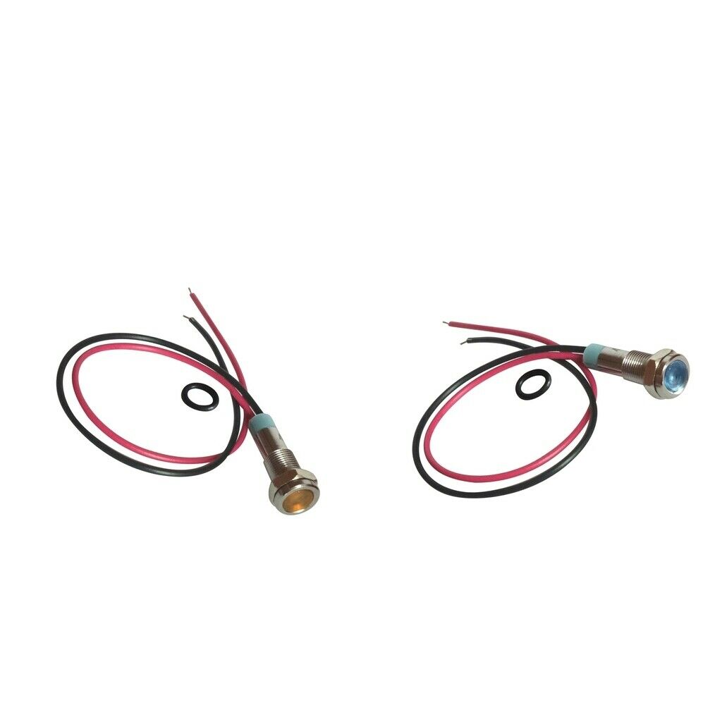 2 Pieces ï¼ˆYellow And Blueï¼‰ 220V Signal Power Supply LED Indicator Metal Lamp