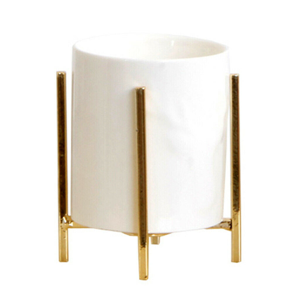Nordic Style Tabletop Storage Makeup Brush Jewelry Holder w Golden Rack L