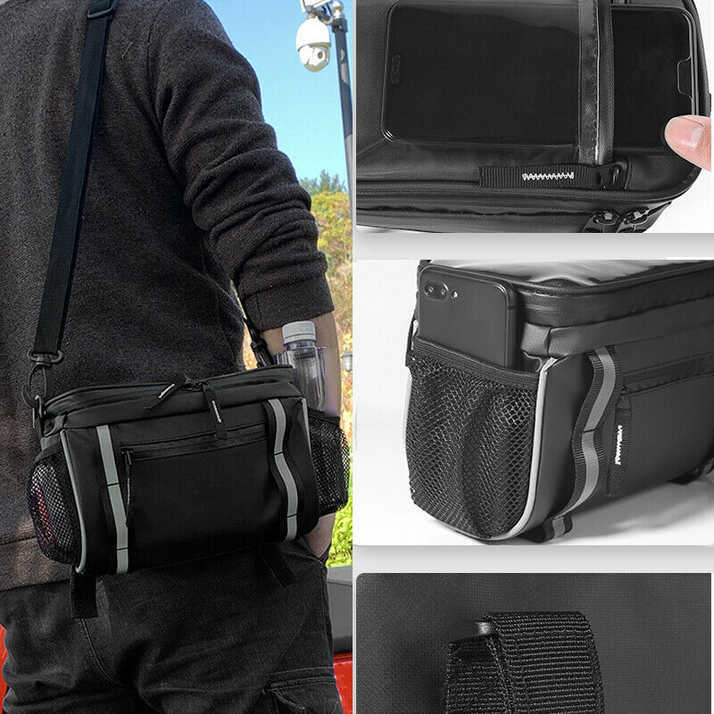 Touch Screen Motorcycle Scooter Bikes Handlebar Storage Bag Pocket Weatherproof
