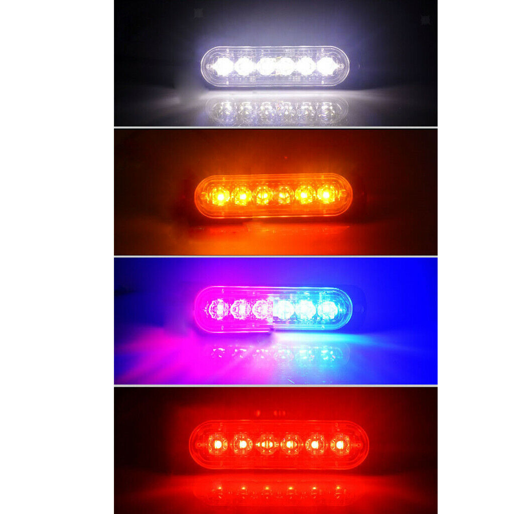 IPX4 18W Car SUV Vehicle Beacon 6 LED White Strobe Flash Light Bar Universal