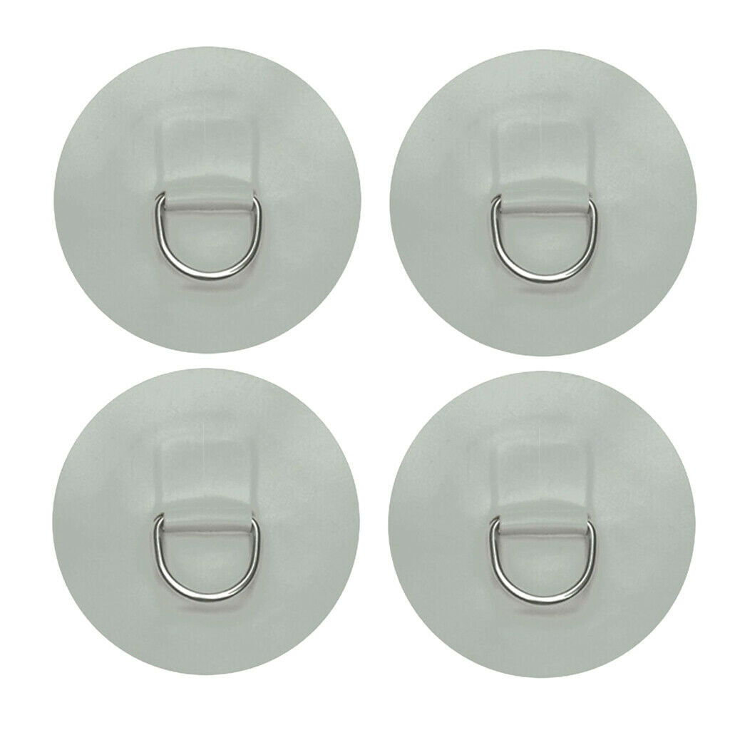 4pcs Round D-Ring Patch Deck Rigging Kit Deck Attachment for Inflatable Boat