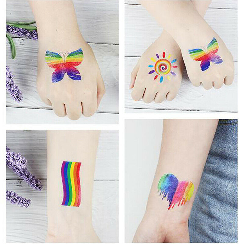 40Pcs Rainbow Tattoos Pride Temporary Waterproof Tattoos Stick SJ