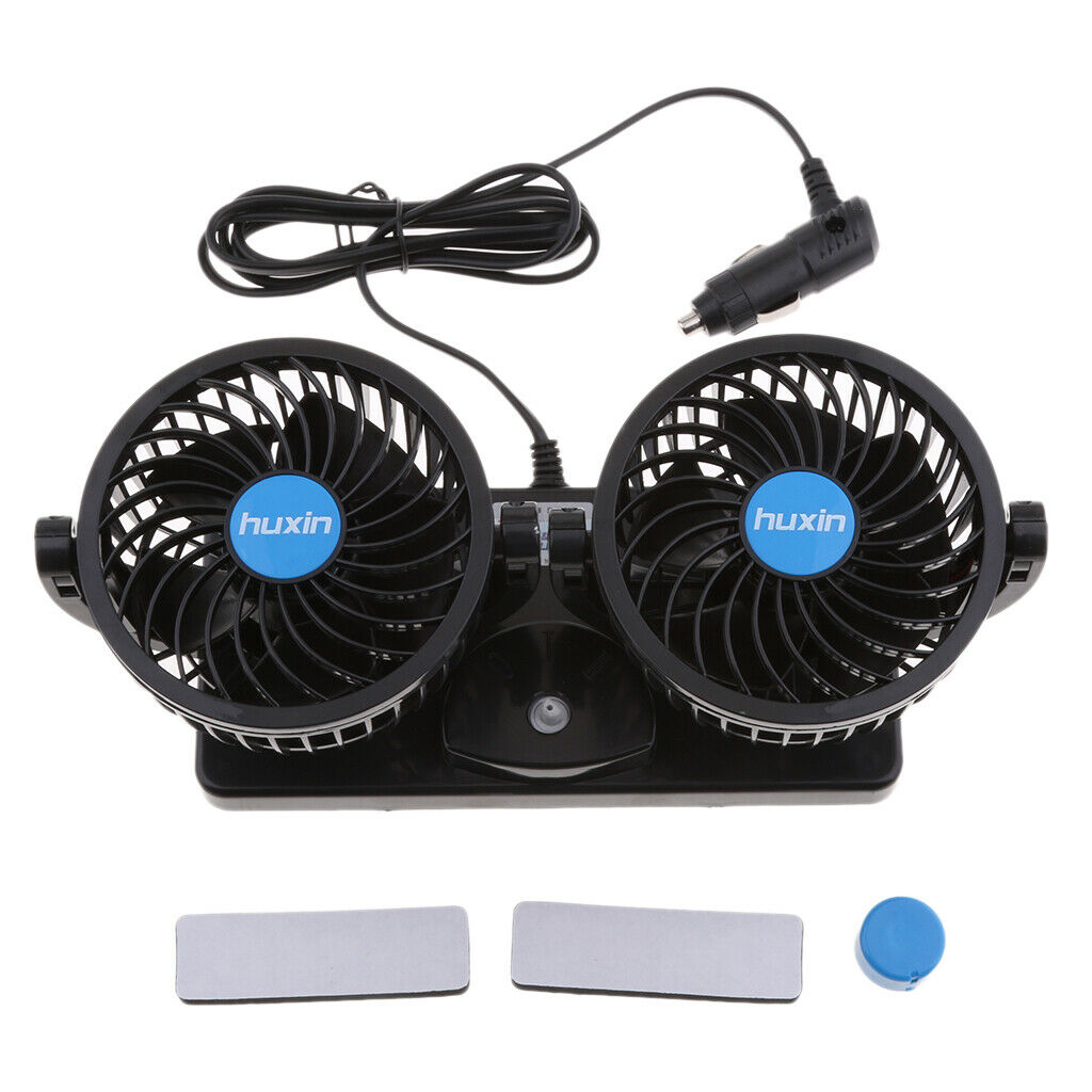 12V 360 Rotating Free adjustment Dual Head Car Auto Cooling Air Fan