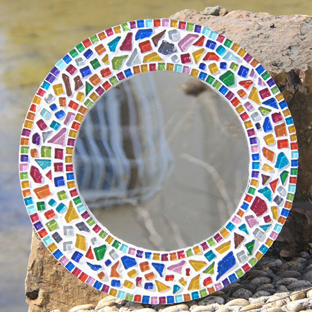 250pcs Assorted Color Rhombus Glass Mosaic Tiles Pieces DIY Crafts 11mm