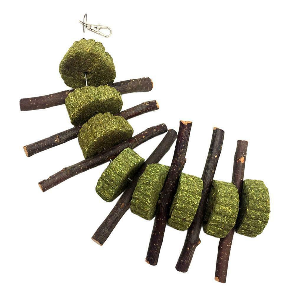 Wood Molar Sticks W/Grass Cake Pet Chinchilla