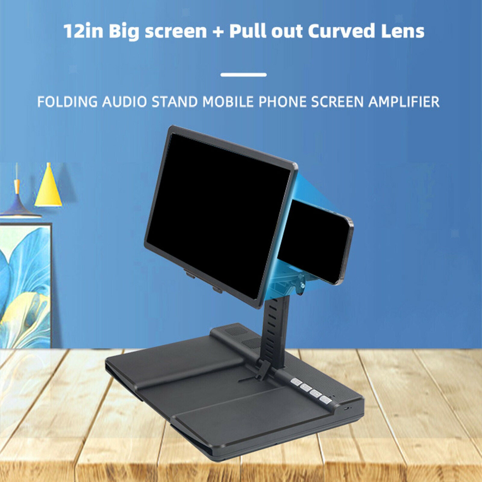 Adjustable 12'' Phone Screen Enlarger Screen Magnifier Holder Bracket for