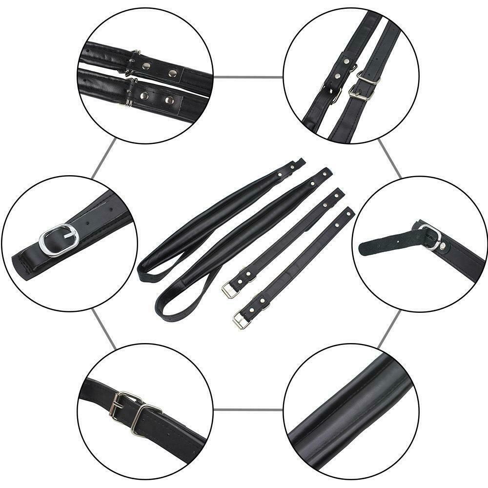 1 Pair Leather Accordion Straps Arm Straps Thickened Belts Parts Black
