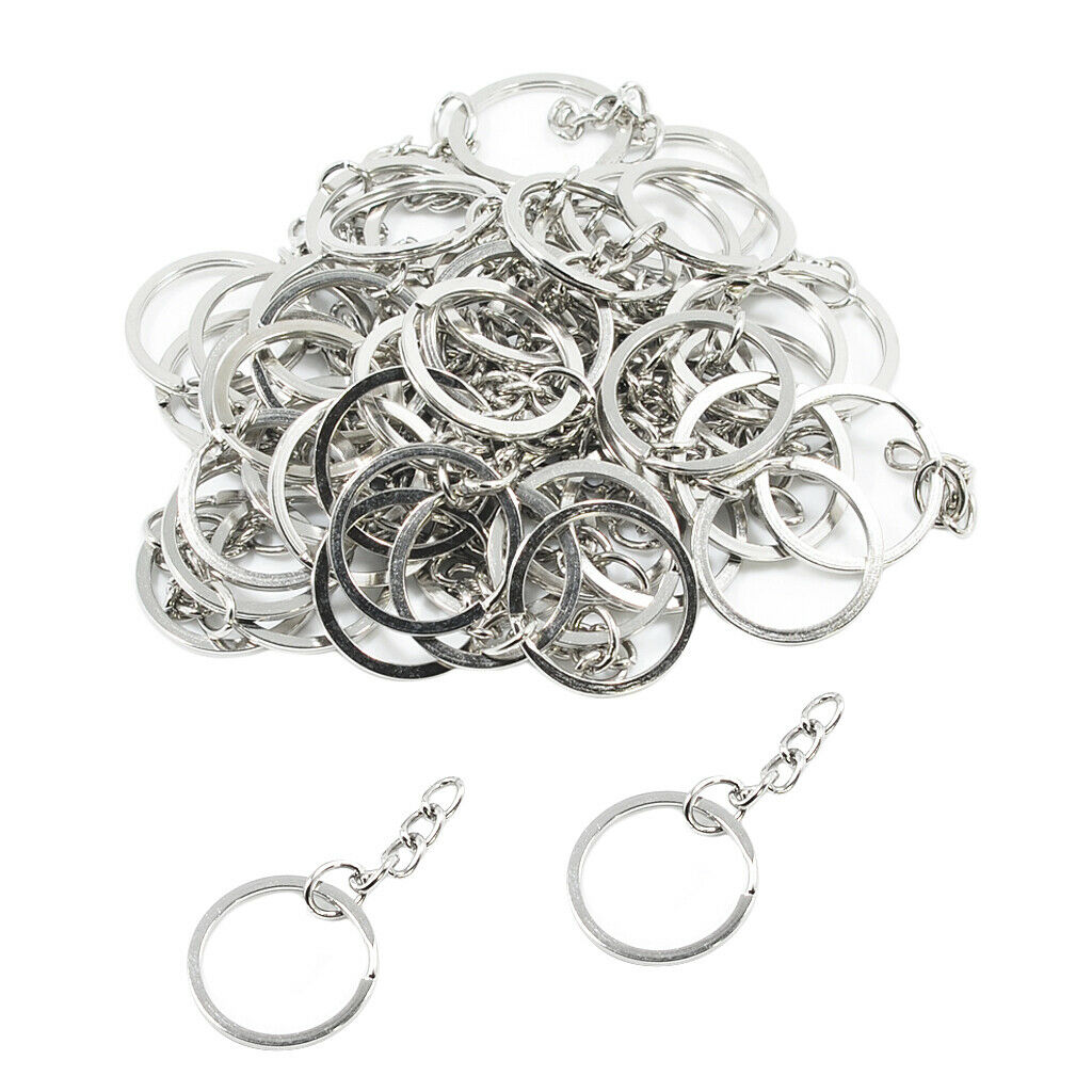 50pcs Metal DIY Jewelry Making Split Keychain  Parts Key Chains Findings