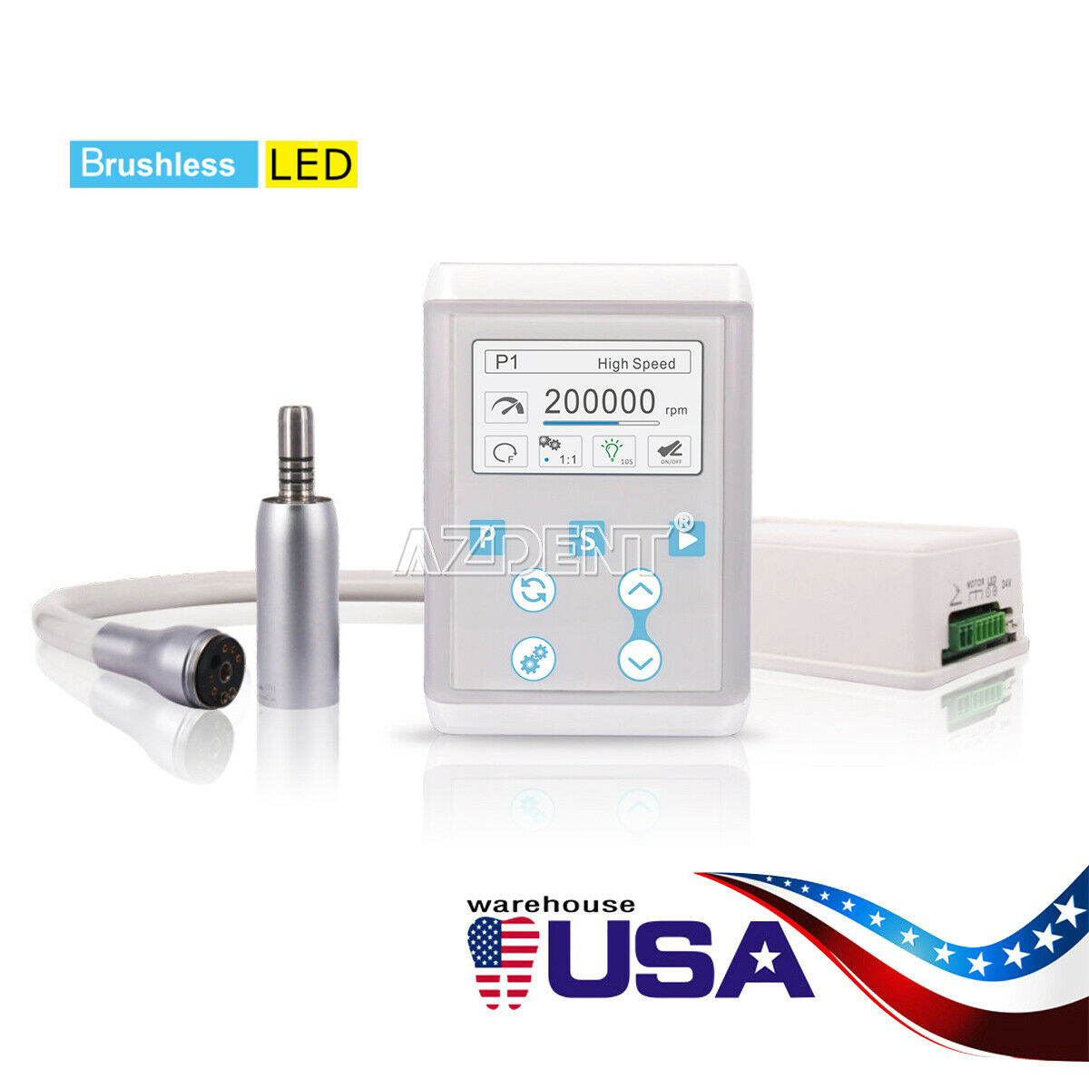 Dental Built in Brushless LED Micro Electric Motor +1:5 Fiber Optic Contra Angle