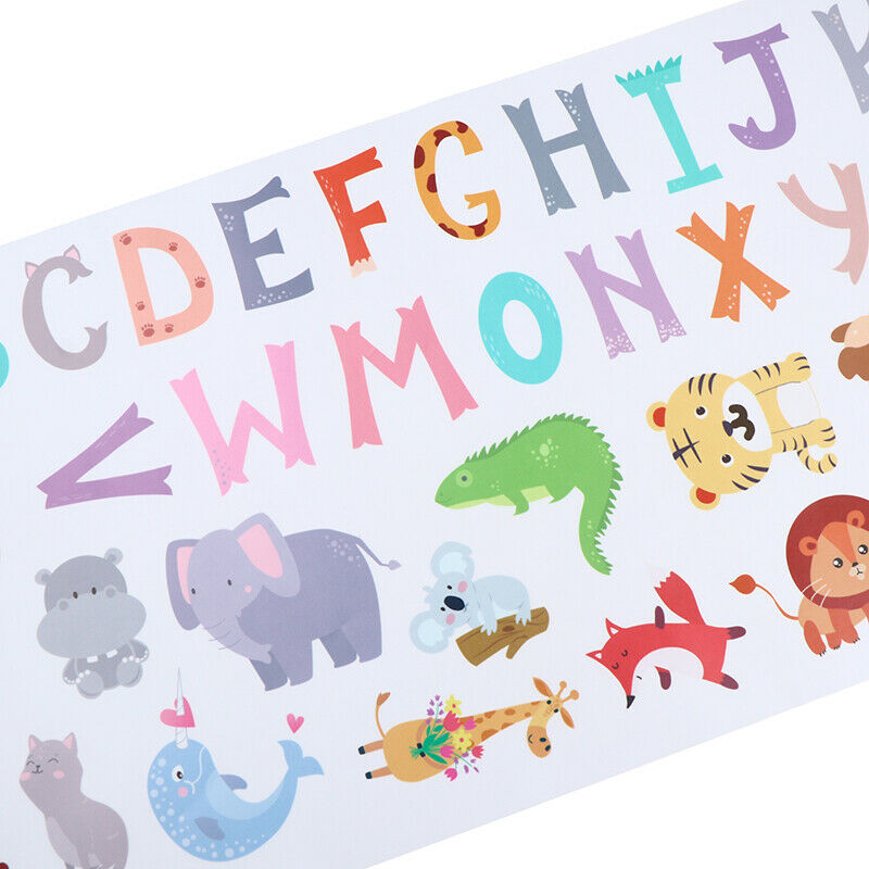 cartoon Jungle wild 26 letters alphabet animals wall stickers kids wall d.l8