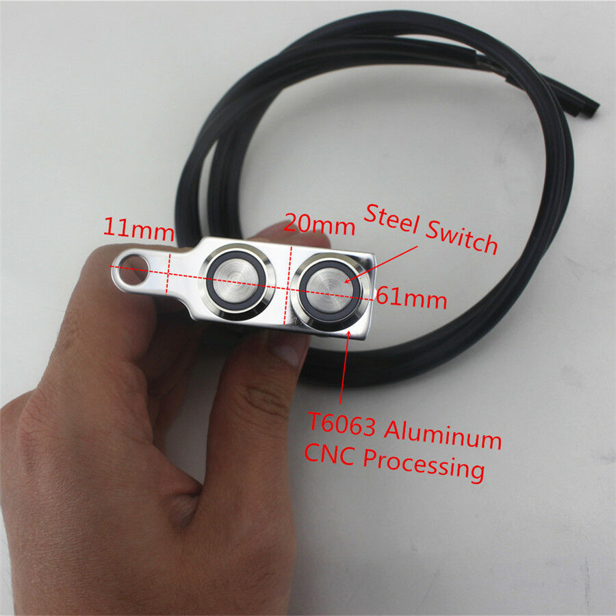 Motorcycle Handlebar Fog Headlight ON/OFF Dual Buttons Manual-return Lock Switch