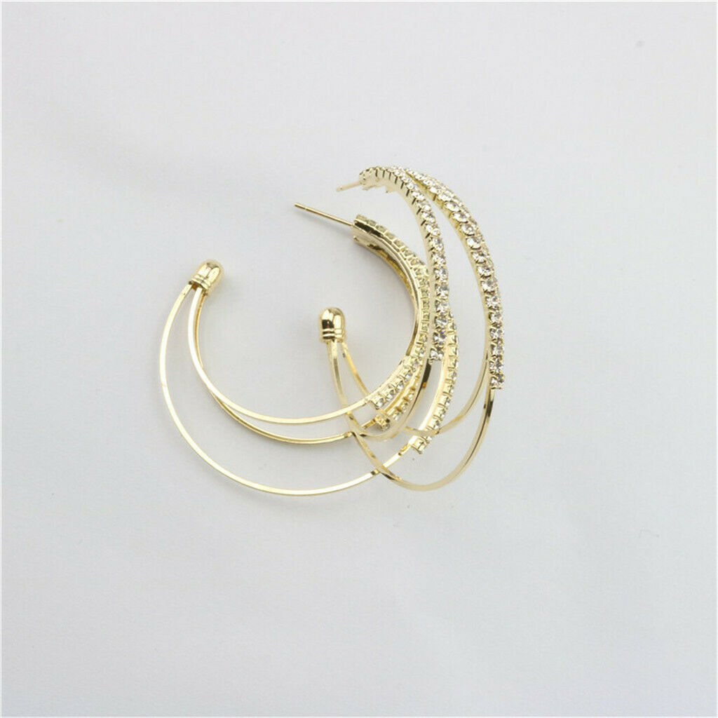Pair Geometric Earrings Hoop Earring for Women Wedding Party Decor Golden