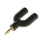 3.5mm U Shape Audio Jack Earphone Headphone 2 Way U Y