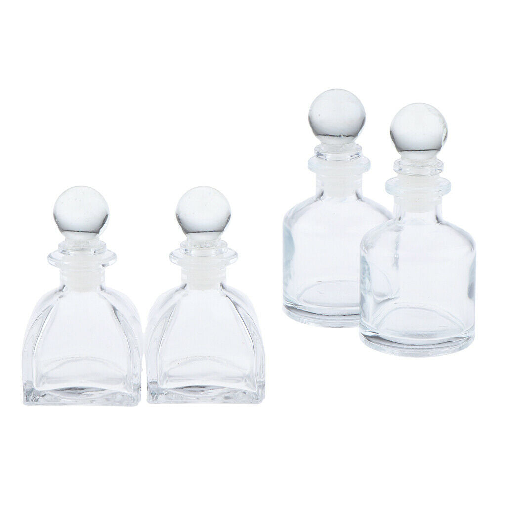 50ml Empty Glass Aroma Bottle 2 Styles Transparent Cosmetic Diffusers Bath Salts