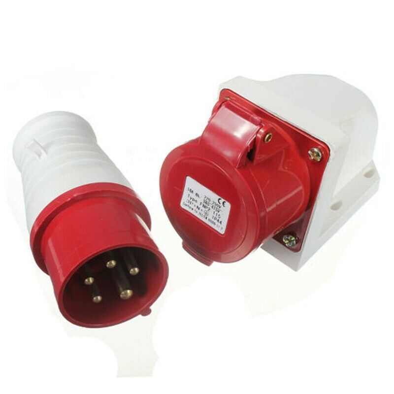 16 Amp 5 pin Plug & Socket Weatherproof IP44 3 Phase 380-415v 3P + N + Earth 1F3