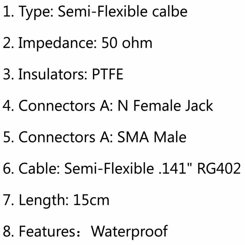 4xN Female Jack Bulkhead to SMA Male RF Pigtail Semi-Flexible Cable RG402 15cm A