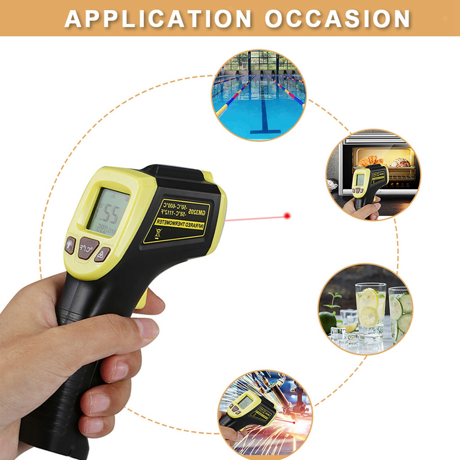 Temperature Gun Non-Contact Digital Infrared IR Thermometer Handheld
