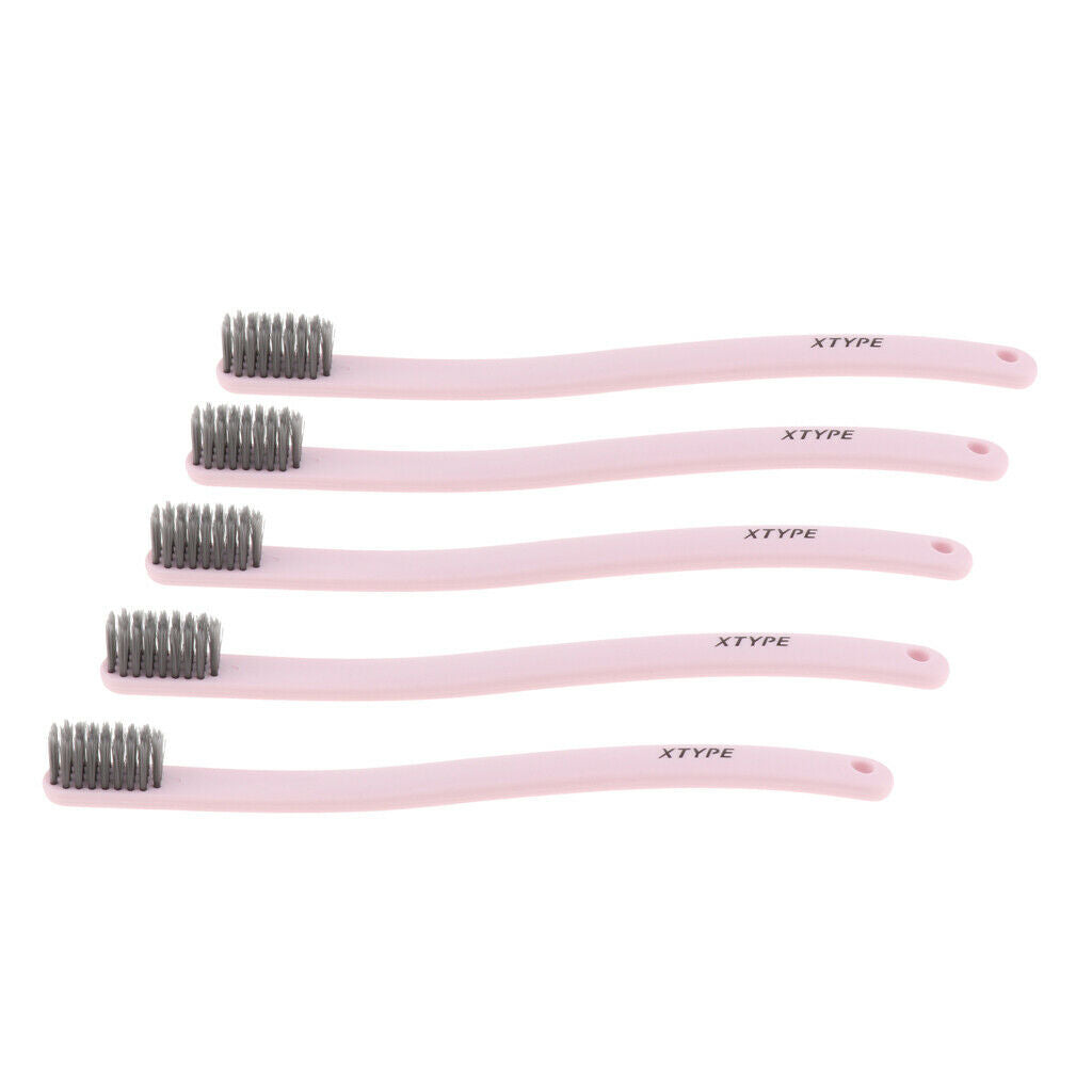 5pcs Adults Soft-bristle Toothbrush Couples Travel Tooth Brushes Pink