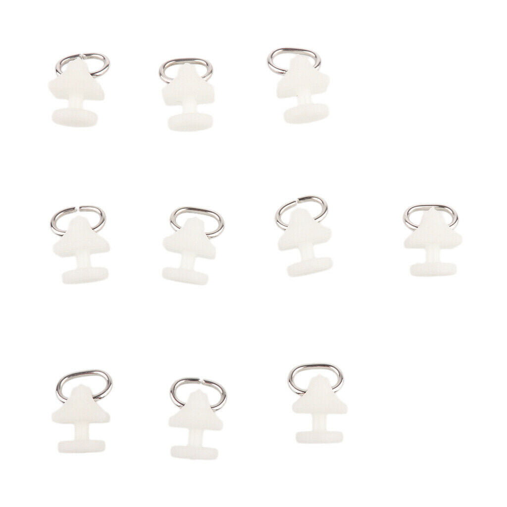 10pcs Curtain Drapes Track Glider Runner Hooks Ceiling Gliders 1#-20mm,White