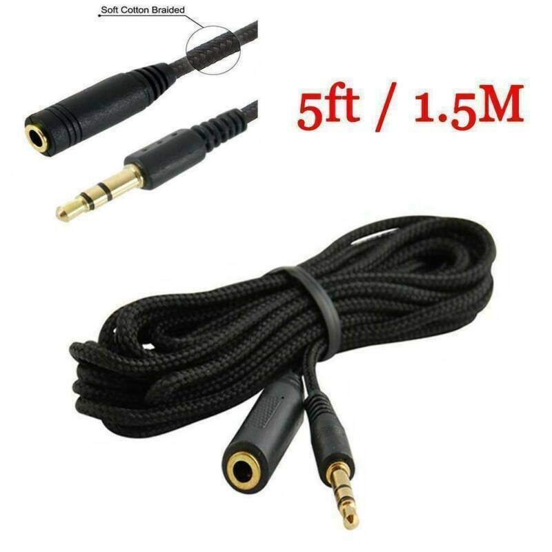 1X5ft 1/8" 3.5mm Stereo Audio Aux Headphone Cable Extension Cord Male to Female