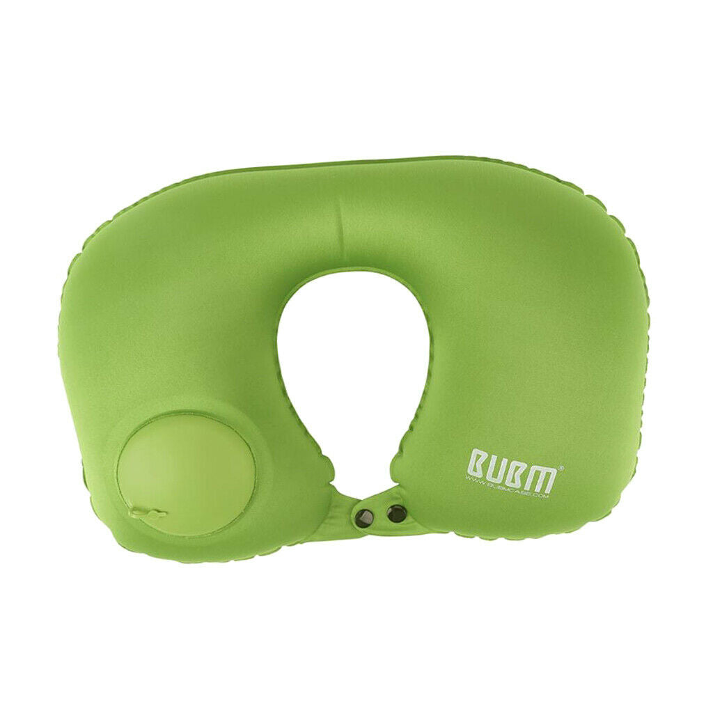 Inflatable Travel Pillow U Shaped Neck Pillow  for Car Trains Airplane green