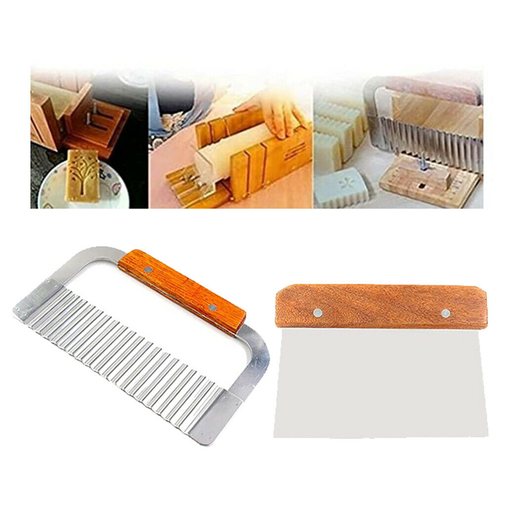 2Pcs Silicone Soap Mold Loaf Soap Cutter Cake Maker Tool Scraper Planer