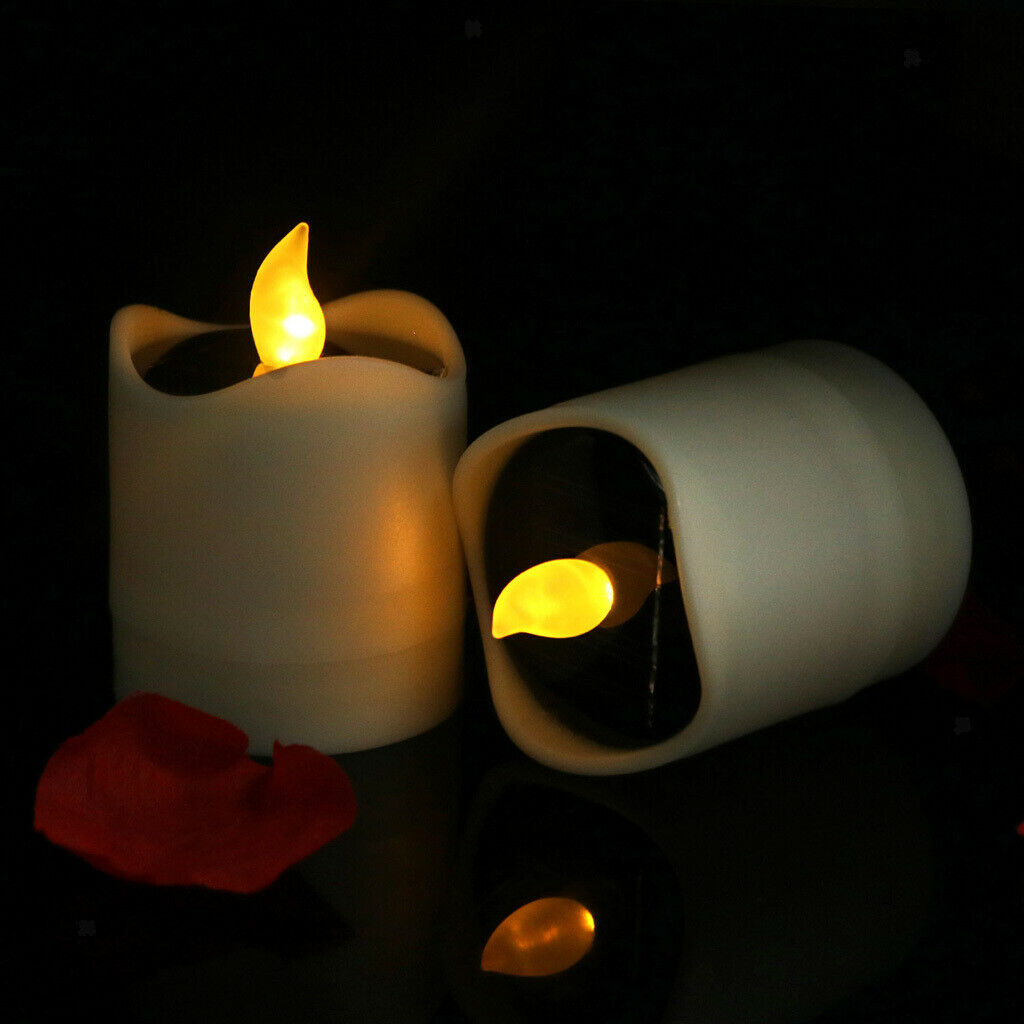 6x Flicking LED Tea Light Candle SOLAR Operated Flameless Tealight Decorative