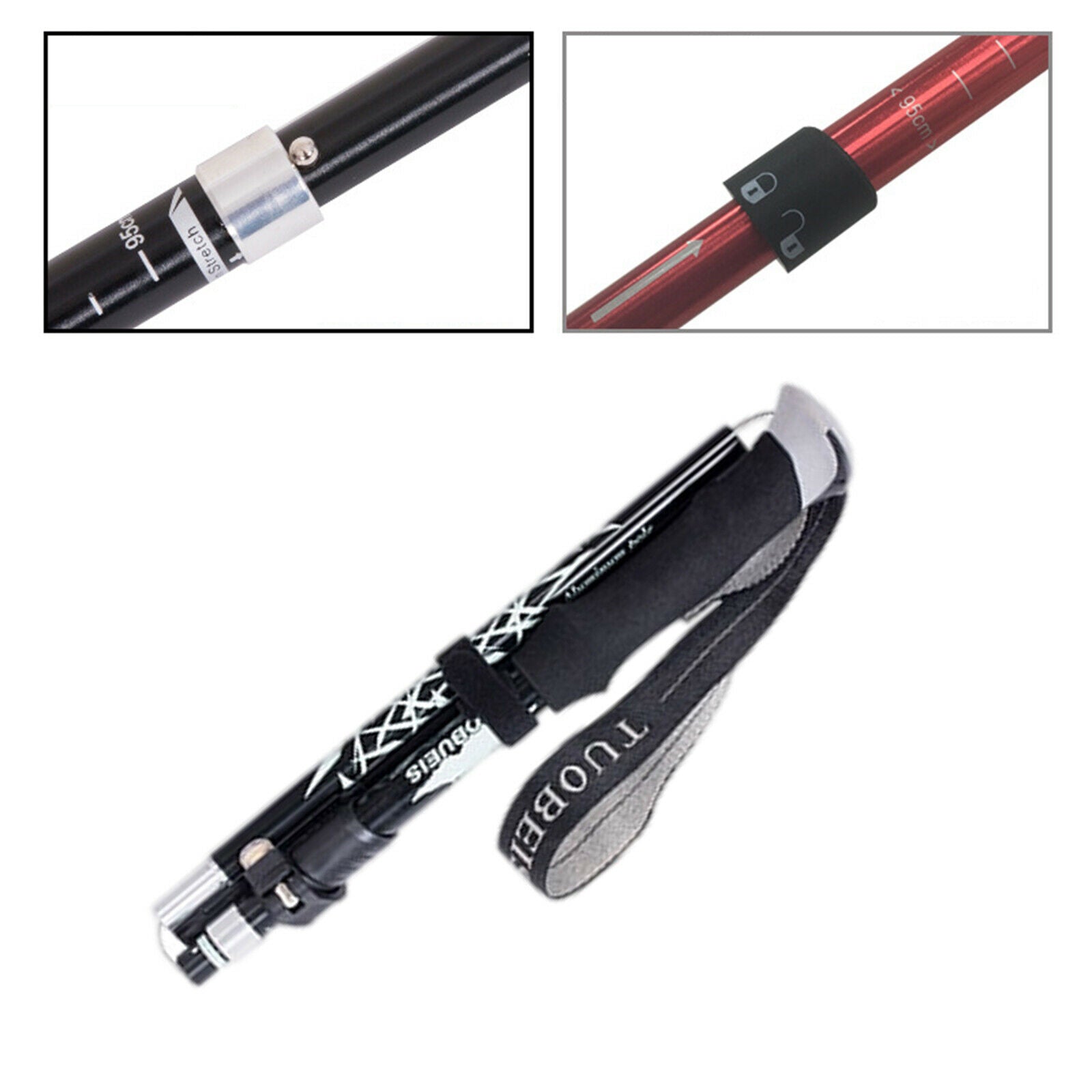 Trekking Poles Quick Adjust Flip-Lock Foldable Walking Sticks for Walking Long