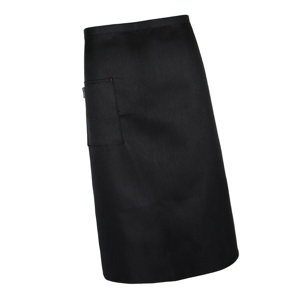 2x Long Apron Chef Baker Knee Length Hotel Catering Apron Men Women Black