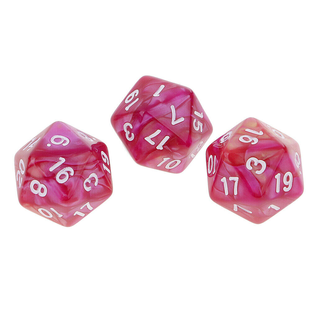 10x Opaque 20 Sided Dice D20 Multi Side Dices for Board Game Toys Purple Red